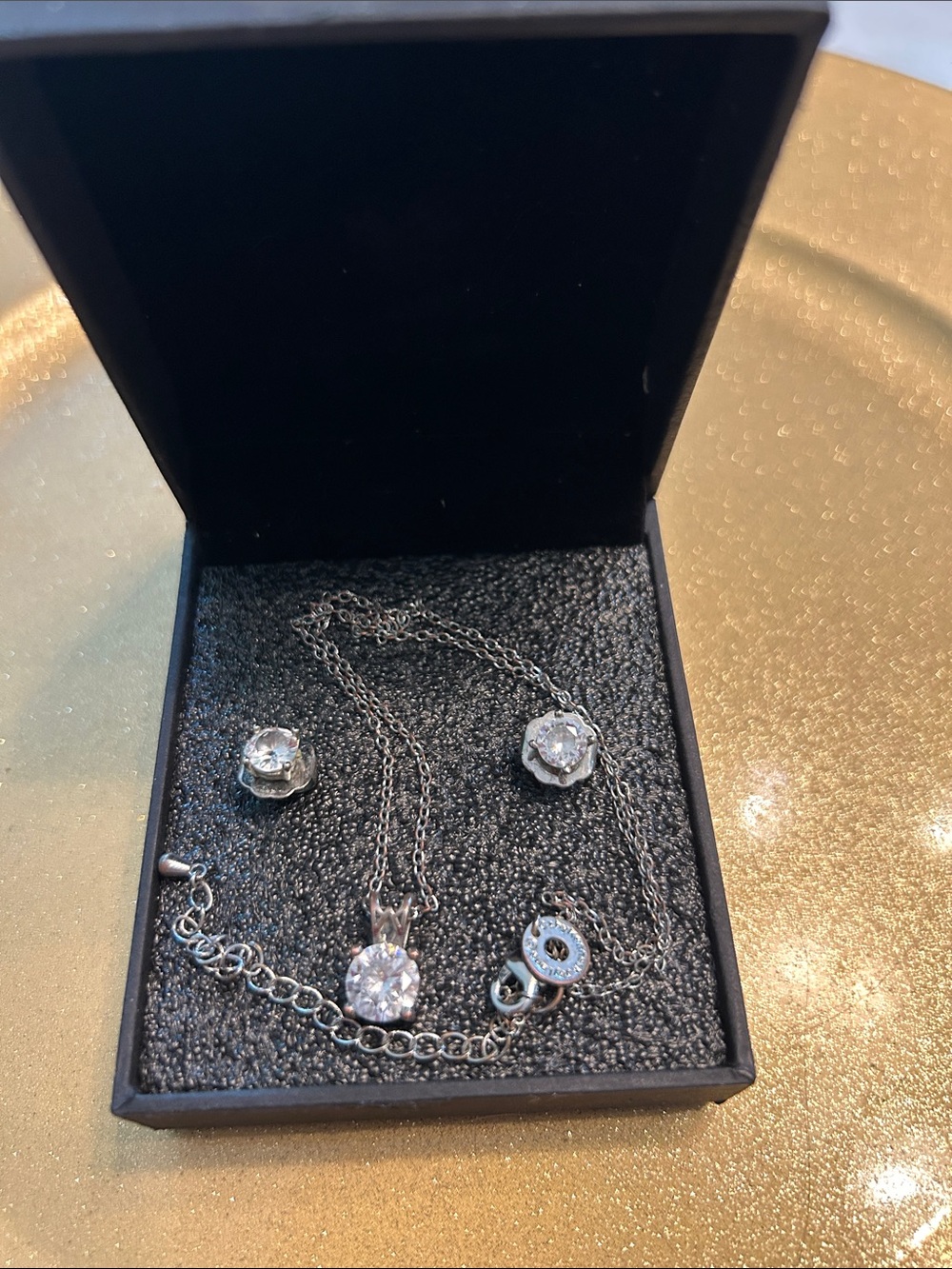 CZ by Kenneth Jay Lane Necklace and pierced earrings in Great Condition